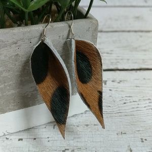 Jewelry - Geniune Brown & Black Leather earrings Jewelry - Geniune Brown & Black Leather earrings